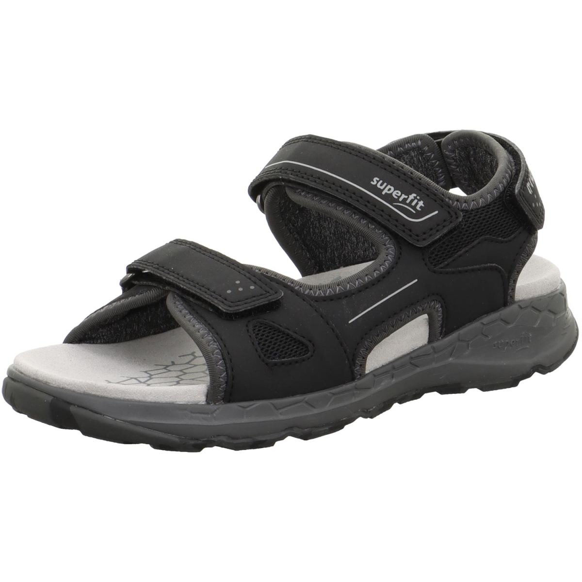 Superfit - Criss Cross - Jungen Trekking-Sandale mit Klettverschluss - Schwarz/Hellgrau
