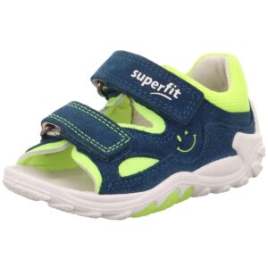 Superfit - Flow - Kleinkinder Klett-Sandale mit Lederfutter - Blau/Gelb
