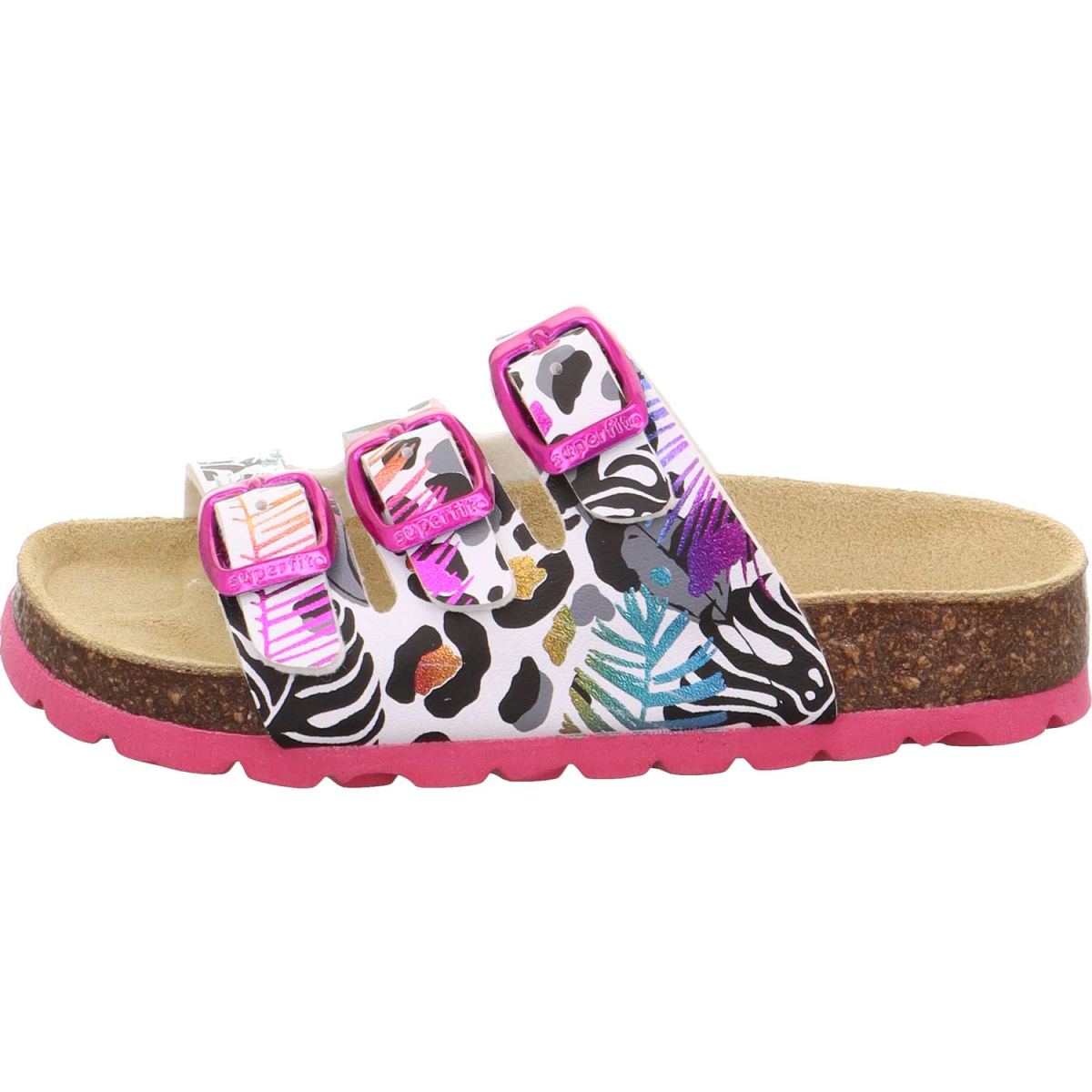 Superfit - Fussbettpantoffel - Mädchen Pantolette mit Muster - Weiß/Mehrfarbig – Bild 2