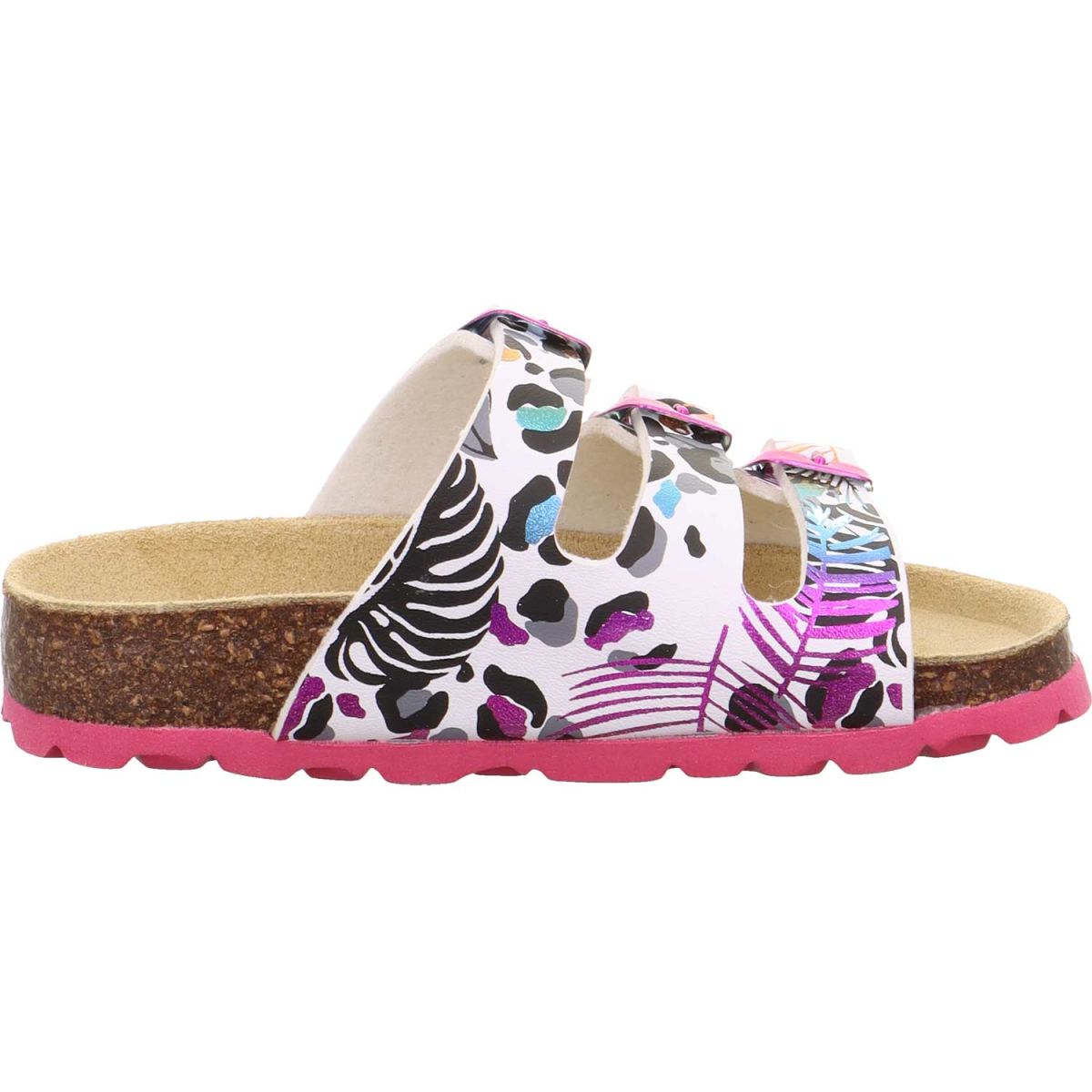 Superfit - Fussbettpantoffel - Mädchen Pantolette mit Muster - Weiß/Mehrfarbig – Bild 3