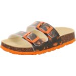 Superfit - Fussbettpantoffel - Jungen Sandale mit Dino-Motiv - Orange/Mehrfarbig