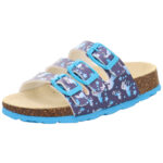 Superfit - Fussbettpantoffel - Mädchen Pantolette mit Lederfußbett - Einhörner (Blau)