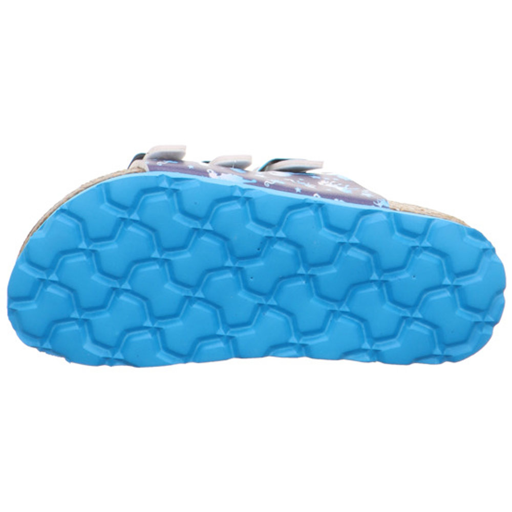 Superfit - Fussbettpantoffel - Mädchen Pantolette mit Lederfußbett - Einhörner (Blau) – Bild 2