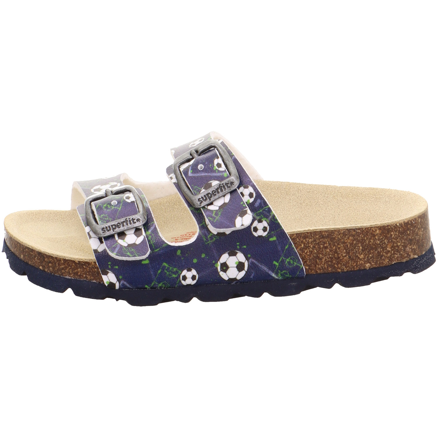 Superfit - Fussbettpantoffel - Jungen Pantolette mit Fußballmotiv - Blau/Mehrfarbig – Bild 2