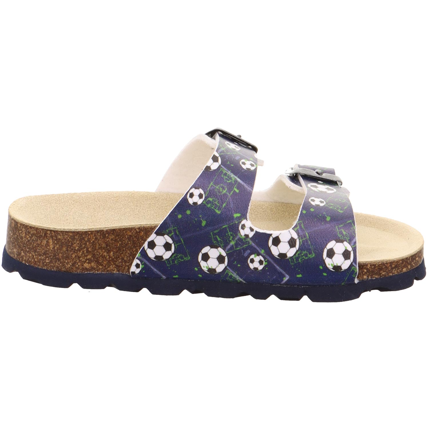 Superfit - Fussbettpantoffel - Jungen Pantolette mit Fußballmotiv - Blau/Mehrfarbig – Bild 3