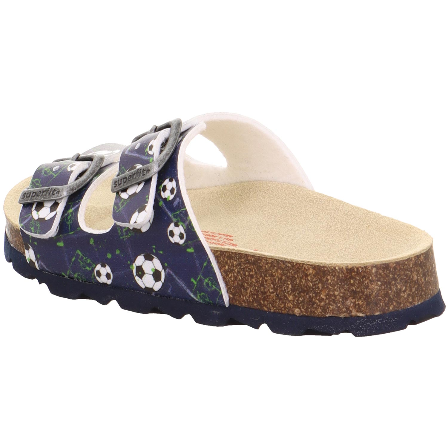 Superfit - Fussbettpantoffel - Jungen Pantolette mit Fußballmotiv - Blau/Mehrfarbig – Bild 4