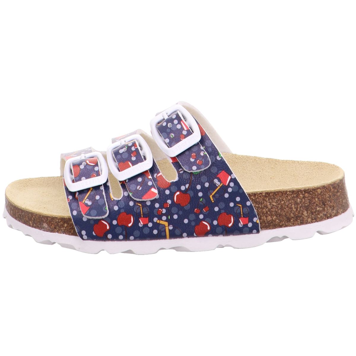 Superfit - Fussbettpantoffel - Mädchen Pantolette mit Kirschenmotiv - Blau/Rot – Bild 2