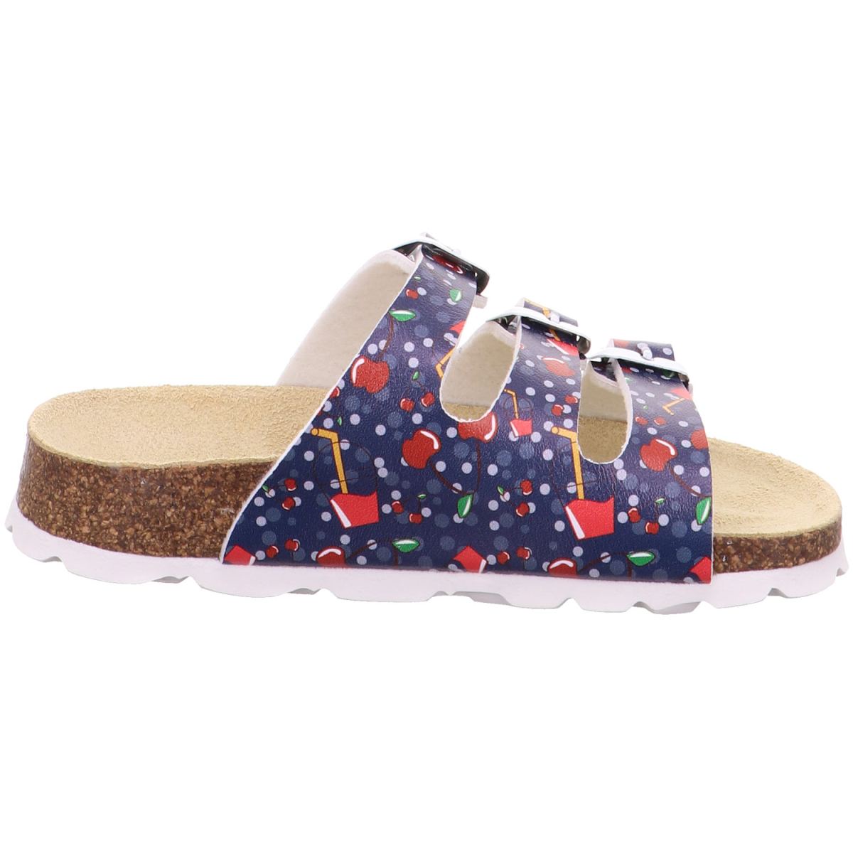 Superfit - Fussbettpantoffel - Mädchen Pantolette mit Kirschenmotiv - Blau/Rot – Bild 3