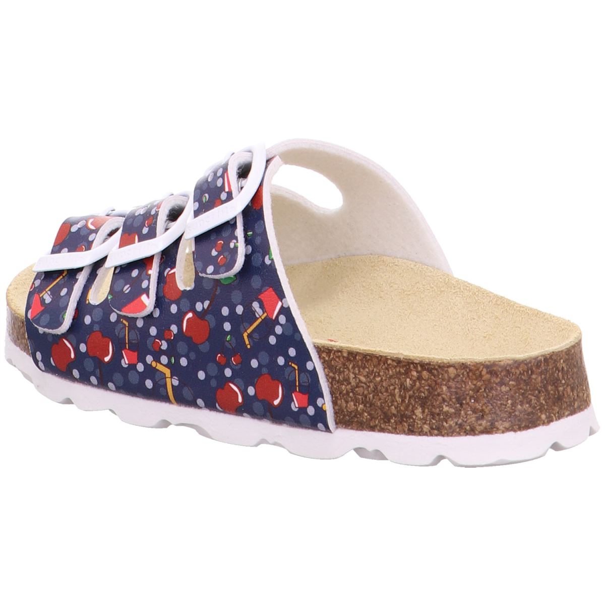 Superfit - Fussbettpantoffel - Mädchen Pantolette mit Kirschenmotiv - Blau/Rot – Bild 4