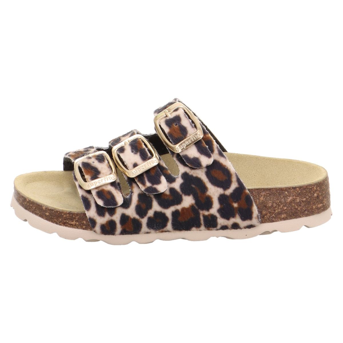 Superfit - Fussbettpantoffel - Mädchen Leoparden-Muster Pantolette - Beige/Mehrfarbig – Bild 2