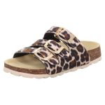 Superfit - Fussbettpantoffel - Mädchen Leoparden-Muster Pantolette - Beige/Mehrfarbig