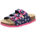 Superfit - Fussbettpantoffel - Mädchen Pantolette - Dunkelblau/Sterne (Blau/Hellblau)