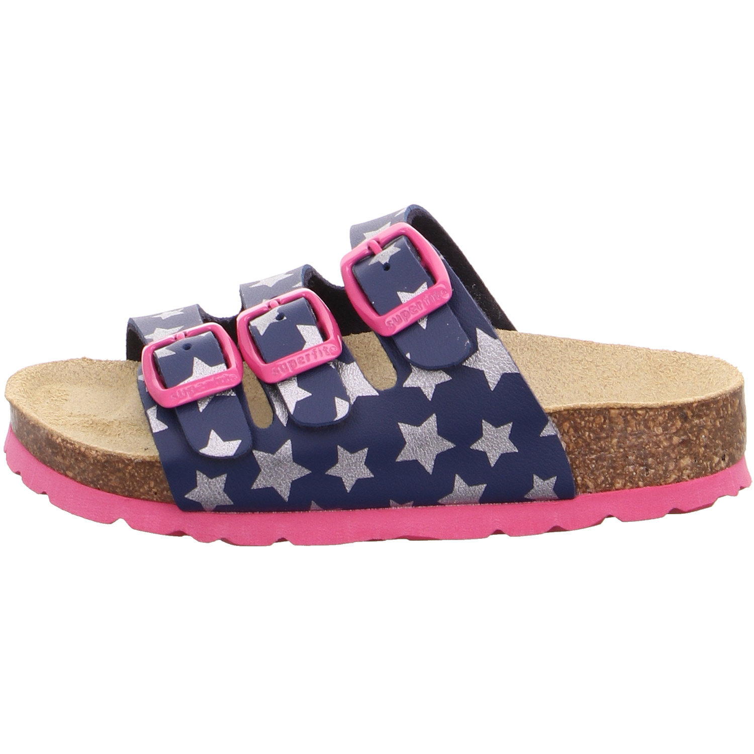 Superfit - Fussbettpantoffel - Mädchen Pantolette - Dunkelblau/Sterne (Blau/Hellblau) – Bild 2