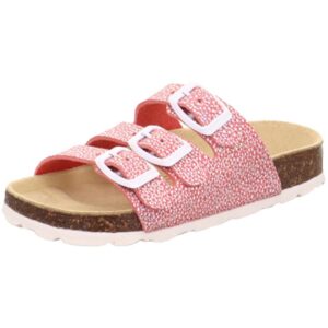 Superfit - Fussbettpantoffel - Mädchen Pantolette mit Glanzmotiv - Pink/Weiß