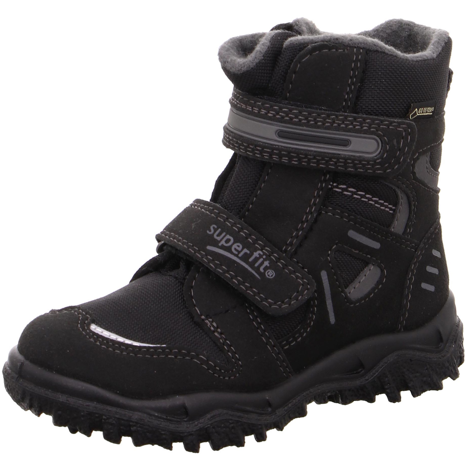 Superfit - Gore-Tex Husky2 Klett - Kinder Wasserdichter Winterstiefel mit Warmfutter - Schwarz/Grau