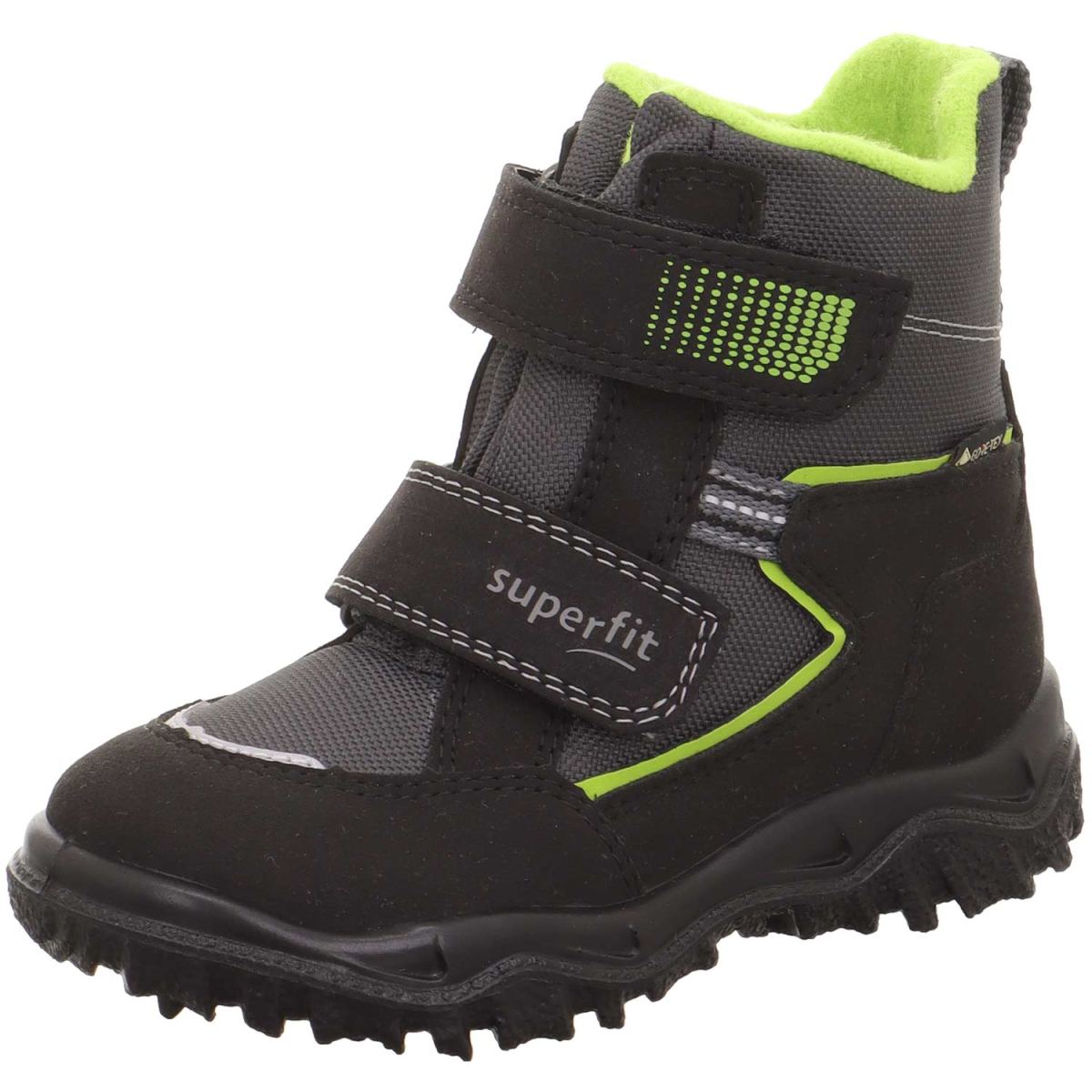 Superfit - Gore-Tex Husky2 Klett - Kinder Wasserdichter Winterstiefel - Schwarz/Hellgrün