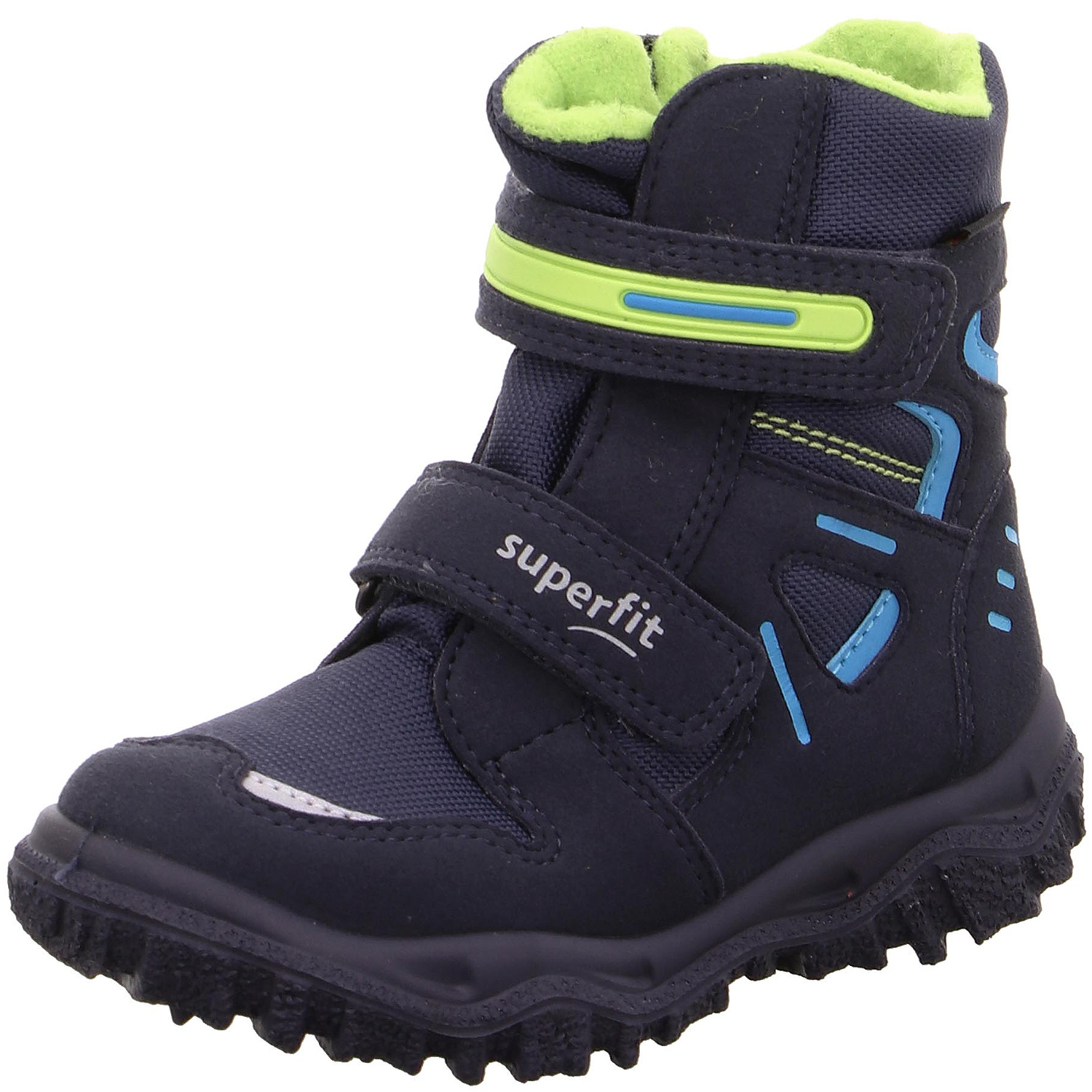 Superfit - Gore-Tex Husky2 Klett - Kinder Wasserdichter Winterstiefel mit Warmfutter - Blau/Grün