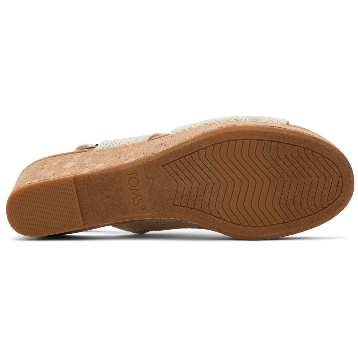 Toms - Claudine - Damen Slingback Keilsandale - Beige (Natural Metallic Linen) – Bild 4