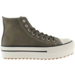 Victoria - Tribu Doble - Damen High-top Sneaker in Lederoptik - Kaki