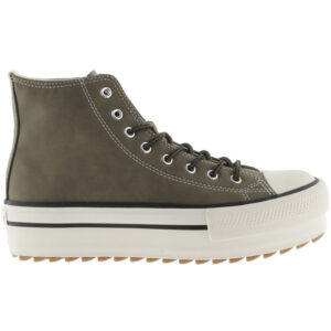 Victoria - Tribu Doble - Damen High-top Sneaker in Lederoptik - Kaki