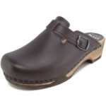 Waltl - Eva Glattleder - Damen Holzclogs - Dunkelbraun