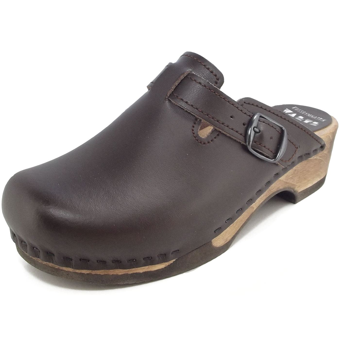 Waltl - Eva Glattleder - Damen Holzclogs - Dunkelbraun