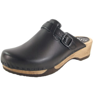 Waltl - Adam Glattleder - Herren Holzclogs - Schwarz