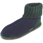 Haflinger - Karl - Unisex Hüttenschuhe - Ozeanblau/Tannengrün