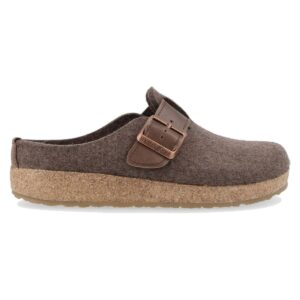 Haflinger - Grizzly Chicago - Unisex Filz-Pantoffeln aus Schurwolle - Braunmeliert