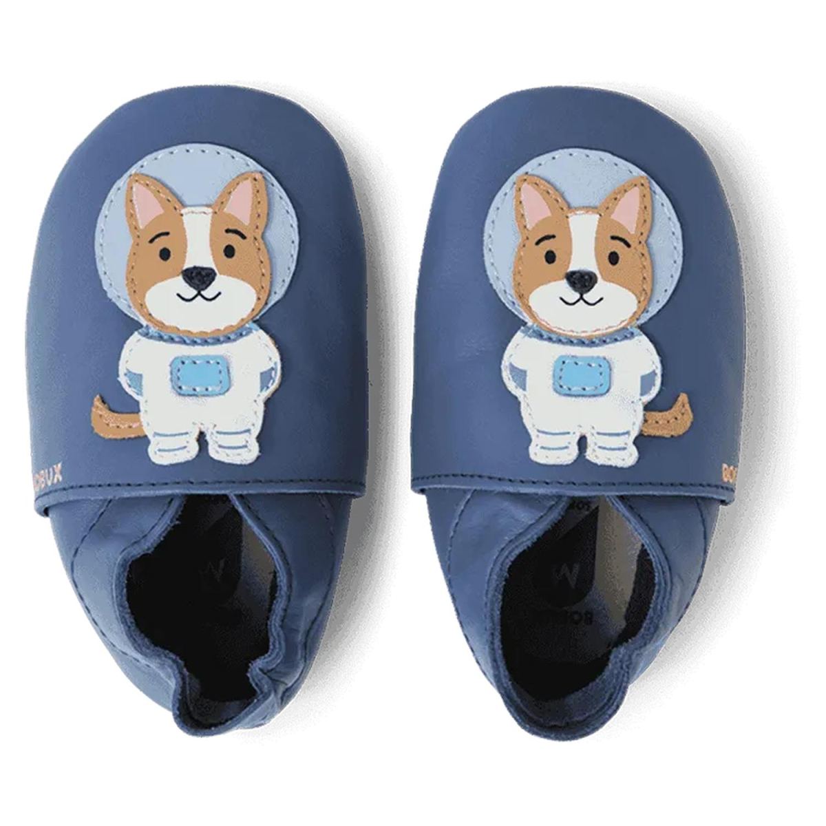 Bobux - Soft Sole Astro Pup - Baby Krabbelschuhe mit Hund-Motiv - Blue Indigo