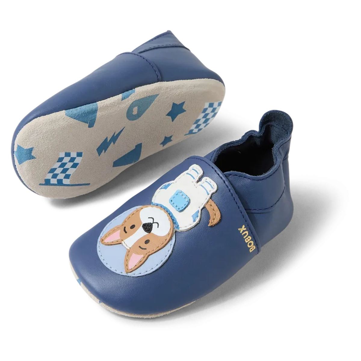 Bobux - Soft Sole Astro Pup - Baby Krabbelschuhe mit Hund-Motiv - Blue Indigo – Bild 4