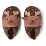 Bobux - Soft Sole Moose - Baby Krabbelschuhe mit Elch-Motiv - Toffee