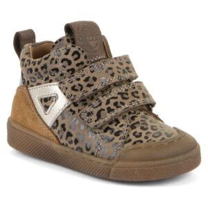 Froddo - Rosario High Top - Mädchen Lederschuhe mit Klettverschluss - Beige (Leopard)