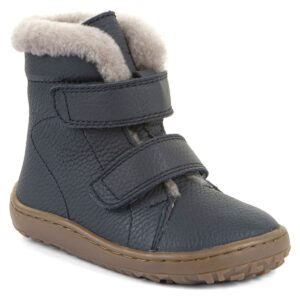 Froddo - Barefoot Furry Boot - Kinder Barfußstiefel mit Lammfell - Dunkelblau (Dark Blue)