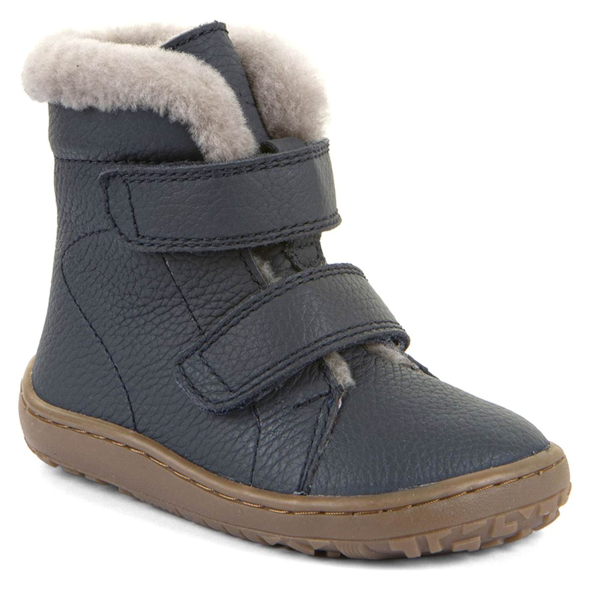 Froddo - Barefoot Furry Boot - Kinder Barfußstiefel mit Lammfell - Dunkelblau (Dark Blue)